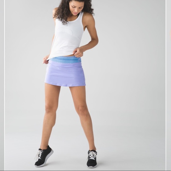 • Lululemon • Pace Rival Athletic Mini Skirt Lilac Wave Purple 4 Tall Womens - Picture 1 of 4